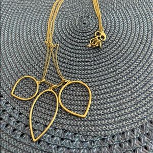 NWT lucky Brand gold necklace with three pendants